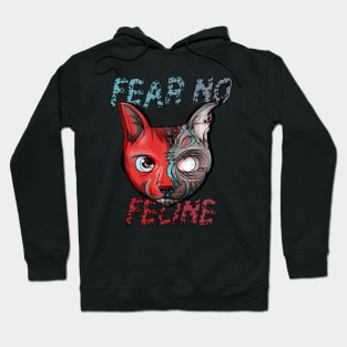 Fear No Feline Glitch Cat Zombie Hoodie